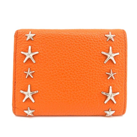 Jimmy Choo Star Motif Bifold Wallet Leather Women's - Picture 2 of 10